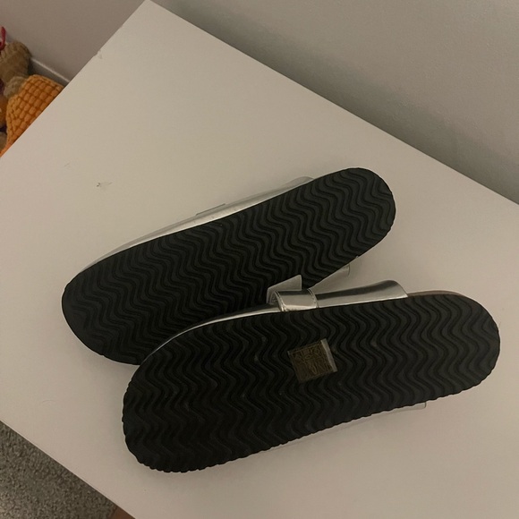 Silver Metallic Mules with Buckle - Picture 4 of 6